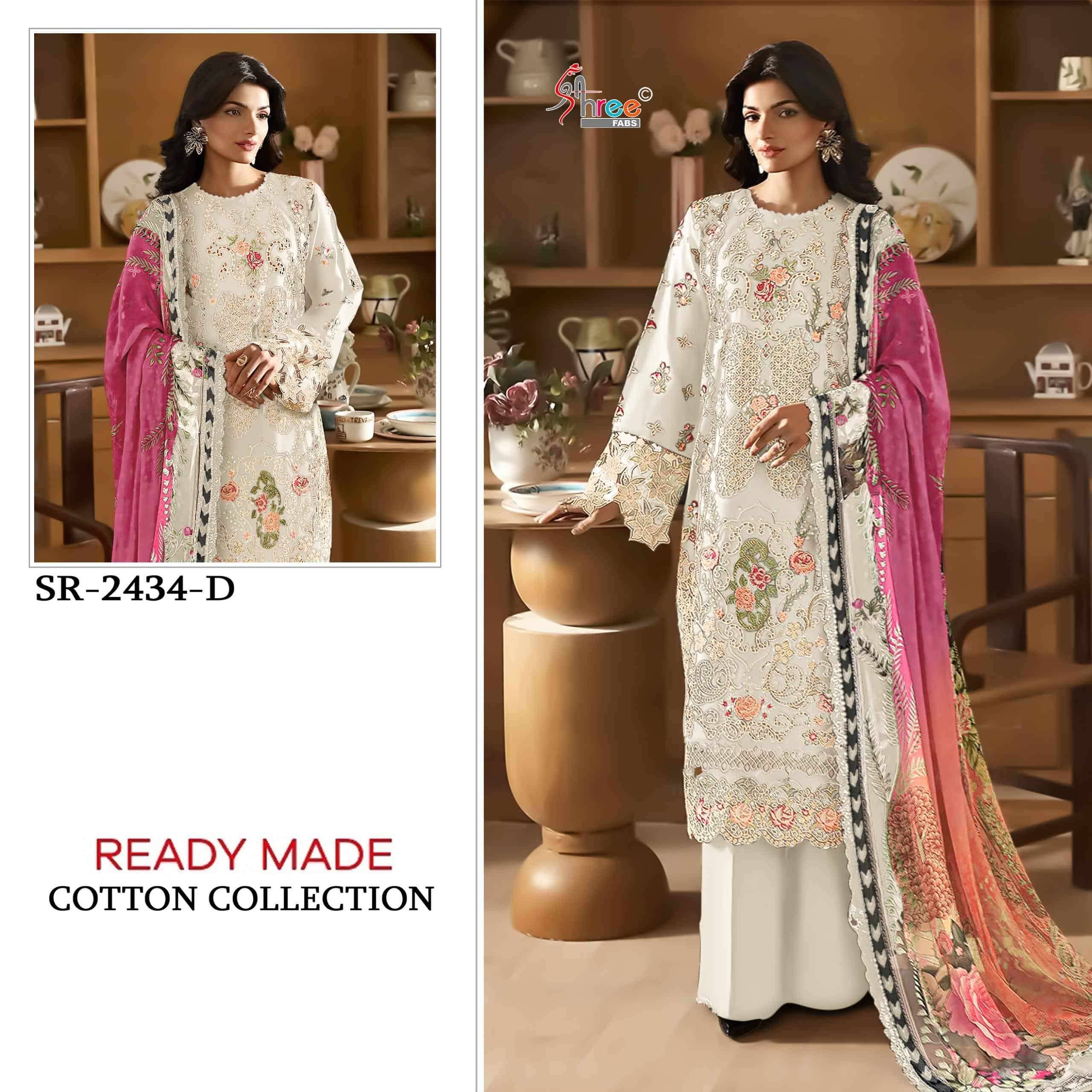 2434 Colors BY Shree fabs 2434 a TO 5540 d SERIES Pakistani Stylish Beautiful Colourful Printed & CAMRIC COTTON readymade Dresses At Wholesale Price